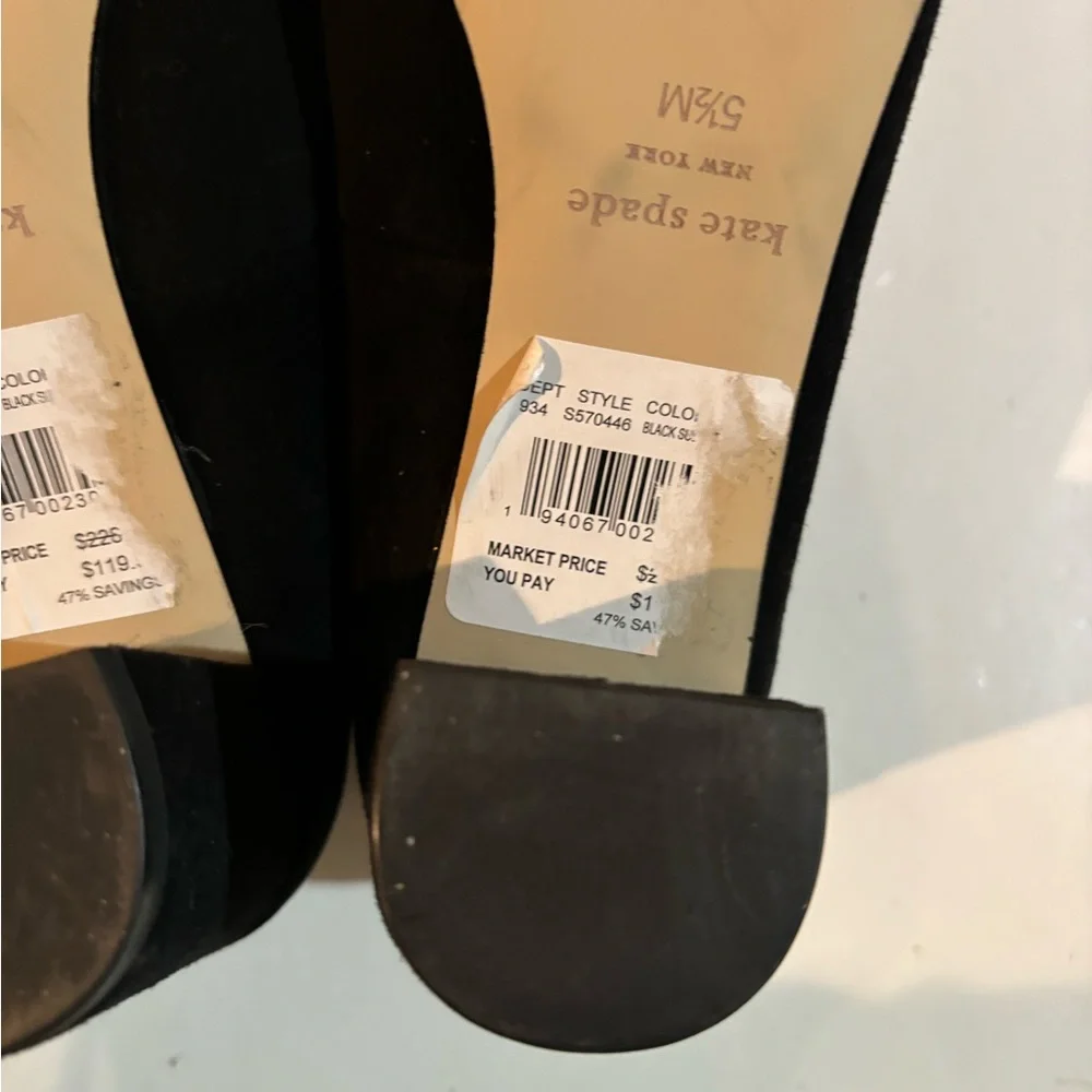 KATE SPADE Black Suede HEELS 5 1/2 M